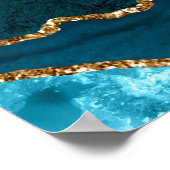 Blauwgroen goudbont rond 12 tafels Zitdiagram Poster (Hoek)