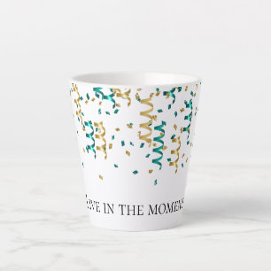 Blauwgroen gouden Confetti Latte Mok