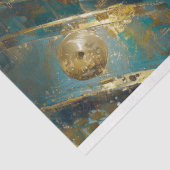 Blauwgroen Gouden Draak Vrouw Steampunk Decoupage  Tissuepapier (Detail)