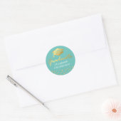 Blauwgroen gouden glitter Afstuderen Afstuderen Ronde Sticker (Envelop)