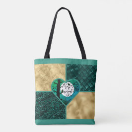 Blauwgroen, gouden & zwarte maanlichtvogels draagtas