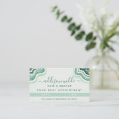 Blauwgroen goudluxe glitter Agate Geode Afsprakenkaartje (Staand voorkant)