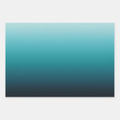 Blauwgroen gradiënt aan zee inpakpapier vel (Voorkant 3)