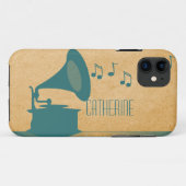 Blauwgroen  Gramophone BT ID iPhone 5 Hoesje (Achterkant (horizontaal))