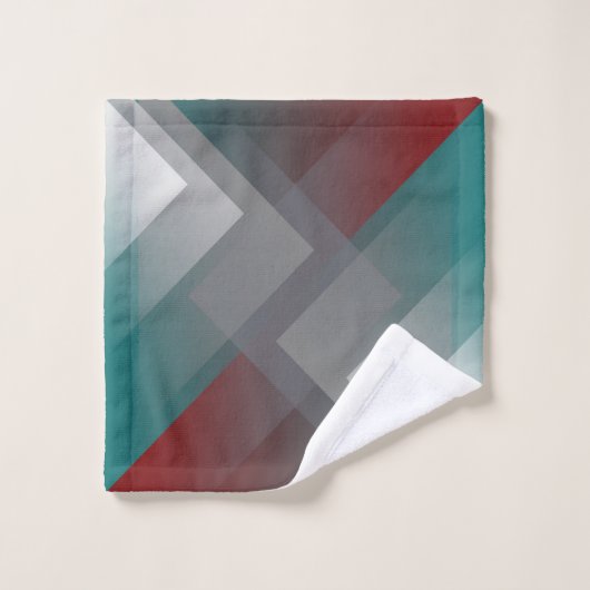 Blauwgroen grauwe bogungsymmetrie bad handdoek (Wasdoekje)