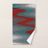 blauwgroen grauwe golven bad handdoek (Handdoek)