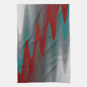 blauwgroen grauwe golven theedoek (Verticaal)