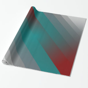 blauwgroen grauwe strepen van burgundy cadeaupapier