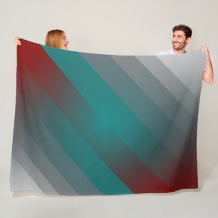 blauwgroen grauwe strepen van burgundy fleece deken