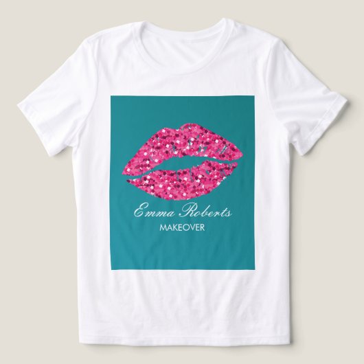 Blauwgroen Green Lips schoonheidssalon Tri-Blend Shirt (Design voorkant)