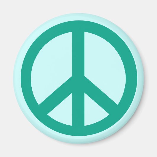 Blauwgroen Green Peace Sign-producten Magneet (Voorkant)
