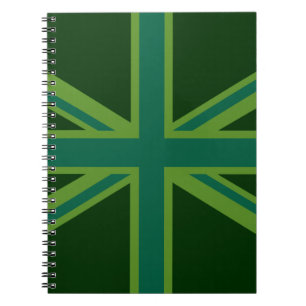 Blauwgroen Green UK Union Jack Decor Notitieboek