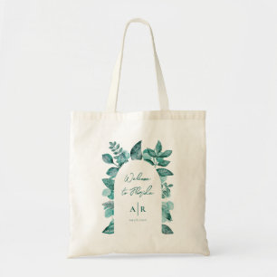 Blauwgroen Greenery Wedding Welcome Hotel Guest Tote Bag