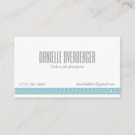 Blauwgroen Grieks sleutelklasje Visitekaartje vrou