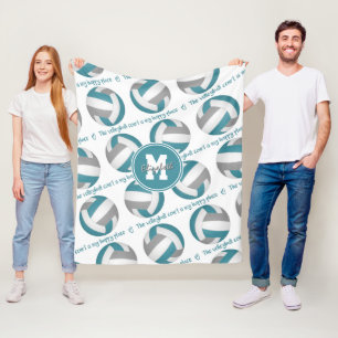 blauwgroen grijs De volleybalrechtbank is mijn gel Fleece Deken