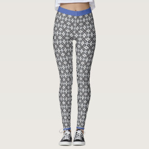 Blauwgroen, Grijs en Wit Patroon Leggings