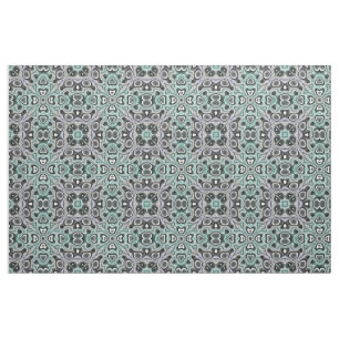 Blauwgroen grijs Paars Retro Chic Nouveau Mosaic P Stof