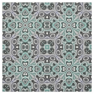 Blauwgroen grijs Paars Retro Chic Nouveau Mosaic P Stof