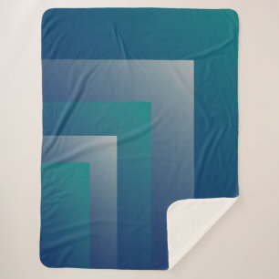 Blauwgroen grijs sherpa deken
