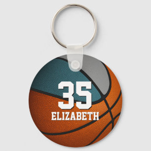 blauwgroen Grijs Sport Meisje Jongen Basketbal Tea Sleutelhanger