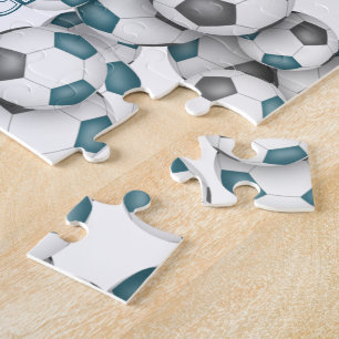 blauwgroen grijs team kleuren meisjes jongens voet legpuzzel