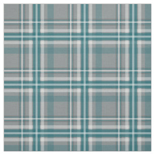 blauwgroen grijs-witte plaid stof
