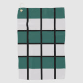 Blauwgroen grijs zwart geruit patroon golfhanddoek (Voorkant)