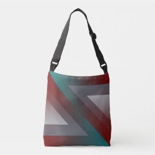 blauwgroen grijze driehoek crossbody tas
