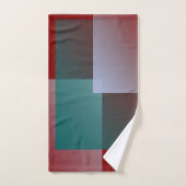 blauwgroen grijze rukwadraten bad handdoek (Handdoek)