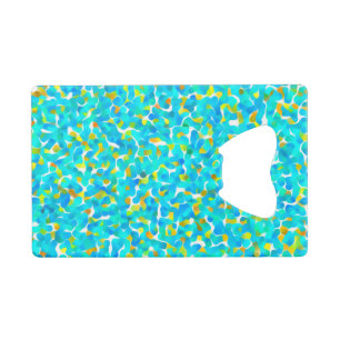 Blauwgroen Groen Blauw - Abstract Patroon Kredietkaart Flessenopener