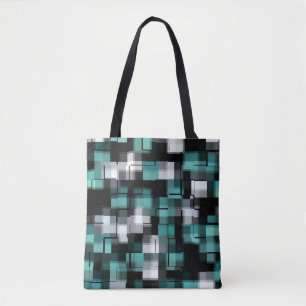 Blauwgroen Groen Blauw Wit Abstract Pset Draagtas