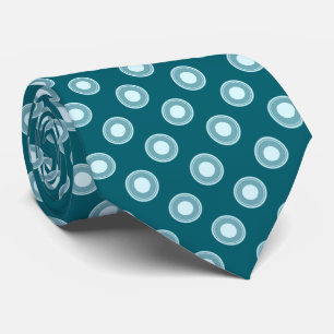 Blauwgroen groen blauw witte dot patroon stropdas
