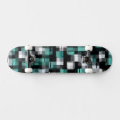 Blauwgroen groen blauw zwart-wit tonrendy speldenp skateboard (Horizontaal)