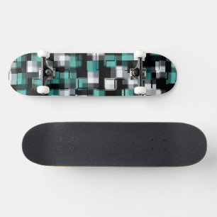 Blauwgroen groen blauw zwart-wit tonrendy speldenp skateboard