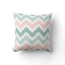 Blauwgroen Groen Blush Roze Chevron Zigzag Patroon
