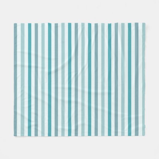 Blauwgroen groen en Mint Stripe Pattern Preppy Fleece Deken (Voorkant (Horizontaal))