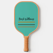 Blauwgroen Groen Glitter Aangepaste Naam Monogram  Pickleball Paddle (Achterkant)