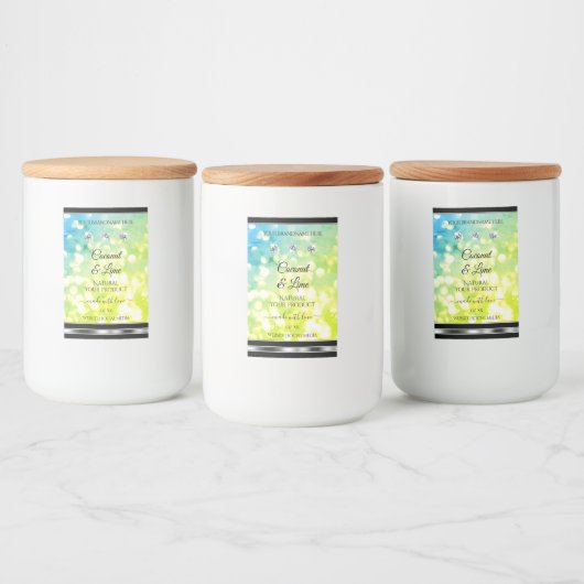 Blauwgroen groen glitterproduct met etiket diamant (Flessen)