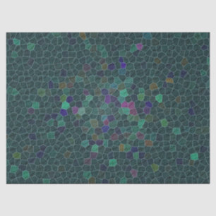 Blauwgroen groen mozaïekmini-hexagon teile patroon tissuepapier