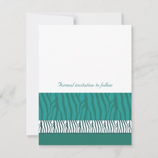 Blauwgroen Groen sparen de Datum Save The Date (Achterkant)
