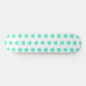 Blauwgroen groen stars patroon skateboard (Horizontaal)