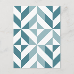 Blauwgroen groen twee-toon geometrische ZigZag Briefkaart