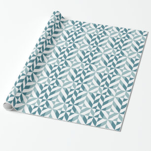 Blauwgroen groen twee-toon geometrische ZigZag Cadeaupapier