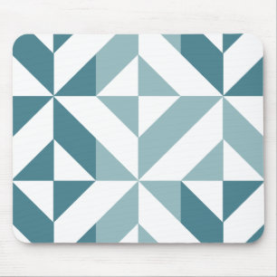 Blauwgroen groen twee-toon geometrische ZigZag Muismat