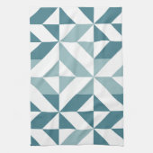 Blauwgroen groen twee-toon geometrische ZigZag Theedoek (Verticaal)
