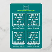 Blauwgroen Groen Zakelijk Merk op Thanksgiving Folie Feestdagenkaart (Achterkant)