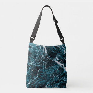 Blauwgroen groen zwart Abstract patroon Crossbody Tas