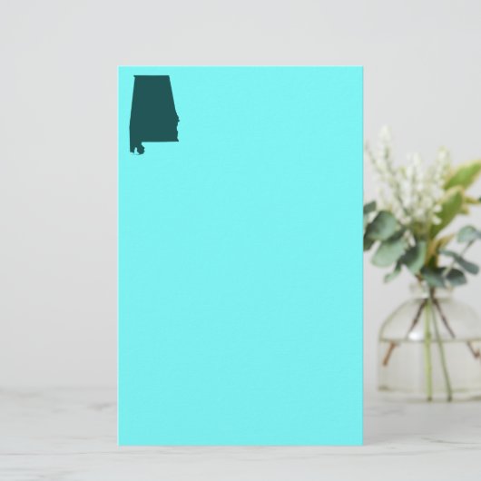 Blauwgroen Groene Alabama Vorm Briefpapier (Staand voorkant)