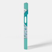Blauwgroen Groene Bewustmaking Ribbon Angel iPhone Case-Mate iPhone Case (Achterkant / Rechts)