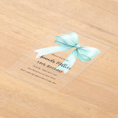 Blauwgroen groene boog elegant Clear Birthday Acryl Uitnodigingen (Laagn)